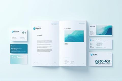 Logo and visual identity examples for a fictional company Globex Corp