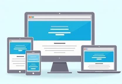 Mockup of a modern responsive website design on multiple devices